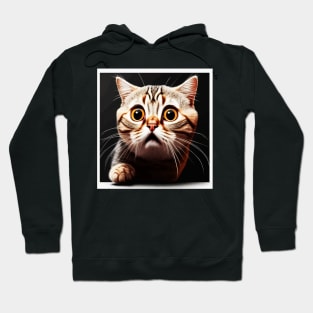 Funny Scared Cat Face, Cat Lover, Scaredy cat Hoodie